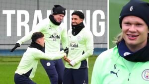 Watch Erling Haaland in Man City Training ahead of Villarreal 🔥