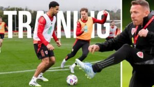Watch Wales Players Training Ahead Of Belgium Clash | Craig Bellamy Showing Skills 😅🔥