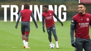 Watch Gabriel Jesus and Bukayo Saka In Intense Arsenal Training 🔥