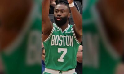 Jaylen Brown playing for the Boston Celtics